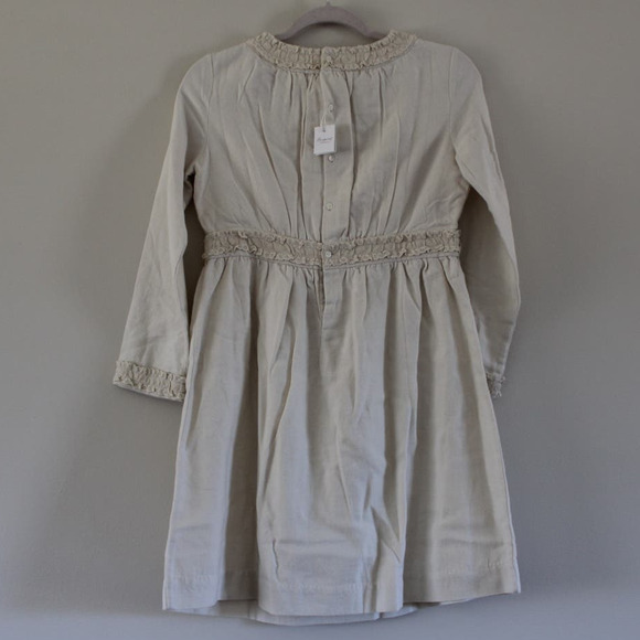 NWT Bonpoint Girls Justine Dress Wool Blend Off White Lace Trim 12 - Picture 5 of 12